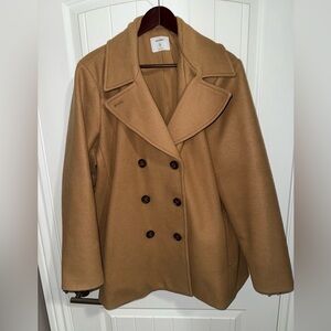 Classic Tan Double-Breasted Women's Coat